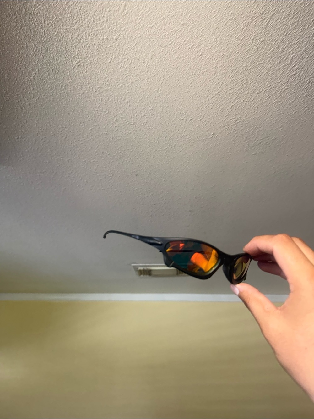 Polarized Sport Sunglasses - Black Frame with Orange Mirrored Oakley Lenses